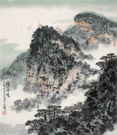 宋玉麟 戊辰（1988年）作 钟山清晓 镜心